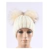 Ladies Hats * | Best Price Just 1 Time Ladies' Cream Dual Fur Pom Beanie