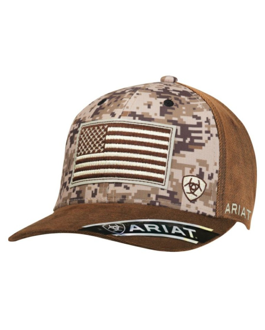 Mens Hats * | Online Store Ariat Men'S Digi Camo Flag Cap