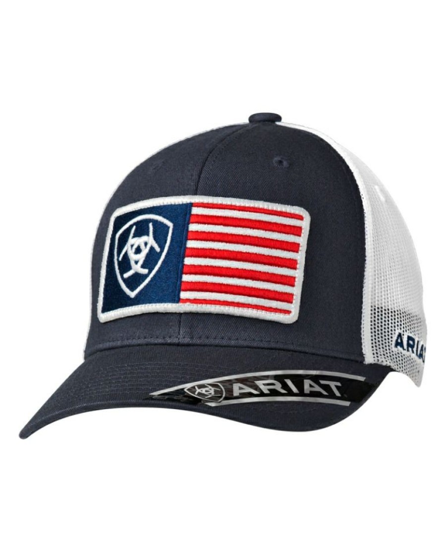 Mens Hats * | Discounts Ariat Men'S Flag Logo Cap