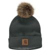 Ladies Hats * | Promotions Carhartt Ladies' Fleece Lined Pom Beanie