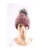 Ladies Hats * | Best Price Just 1 Time Ladies' Grey/Pink Pom Beanie