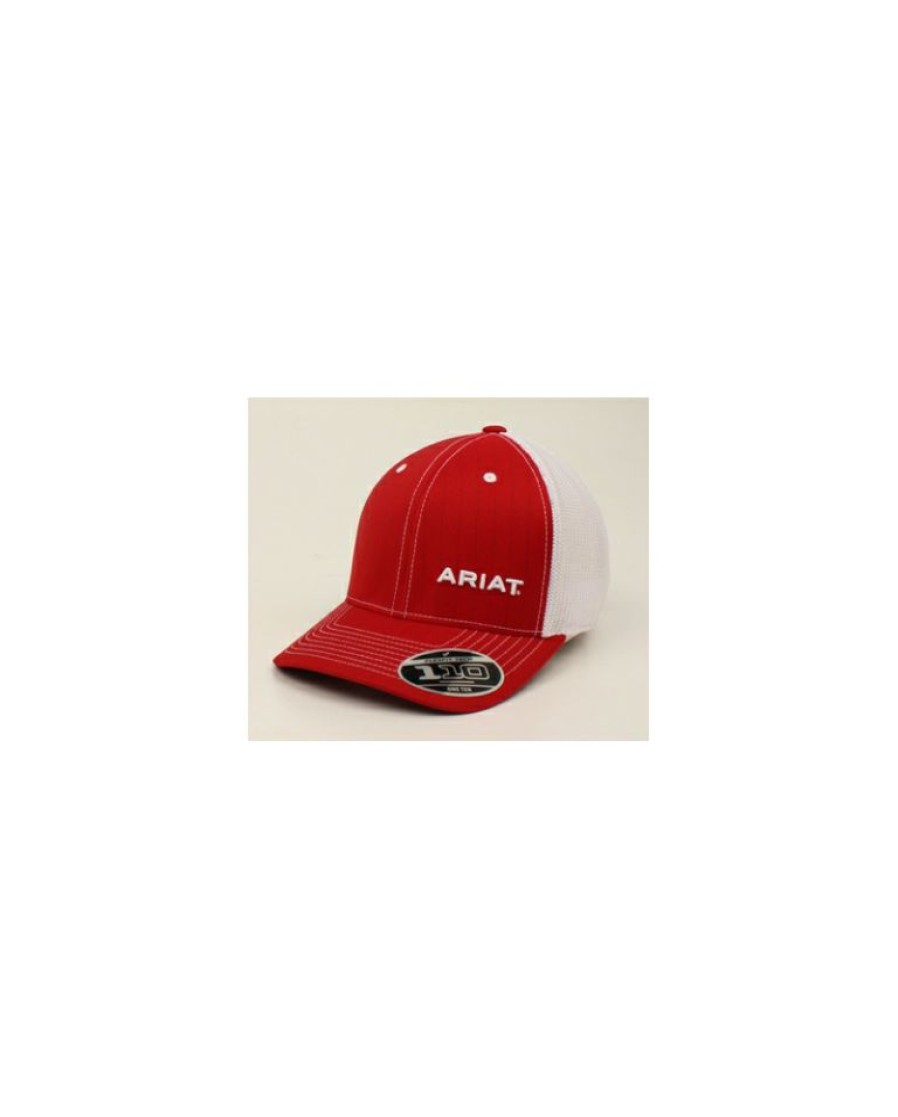 Mens Hats * | Outlet Sale Ariat Logo Adjustable Mesh Cap