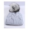 Ladies Hats * | Top Sellers Just 1 Time Ladies' Blue Faux Fur Pom Beanie