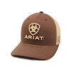 Mens Hats * | Discount Store Ariat Logo Cap Mesh Back Brown