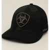 Mens Hats * | Hot Selling Ariat Men'S Black Camo Logo Cap