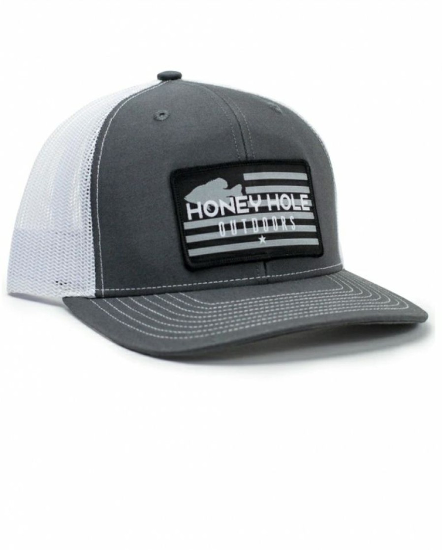 Mens Hats * | Promotions Honey Hole Shop Men'S Grey Flag Cap