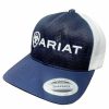 Mens Hats * | Discounts Ariat Men'S Logo Mesh Back Cap Navy