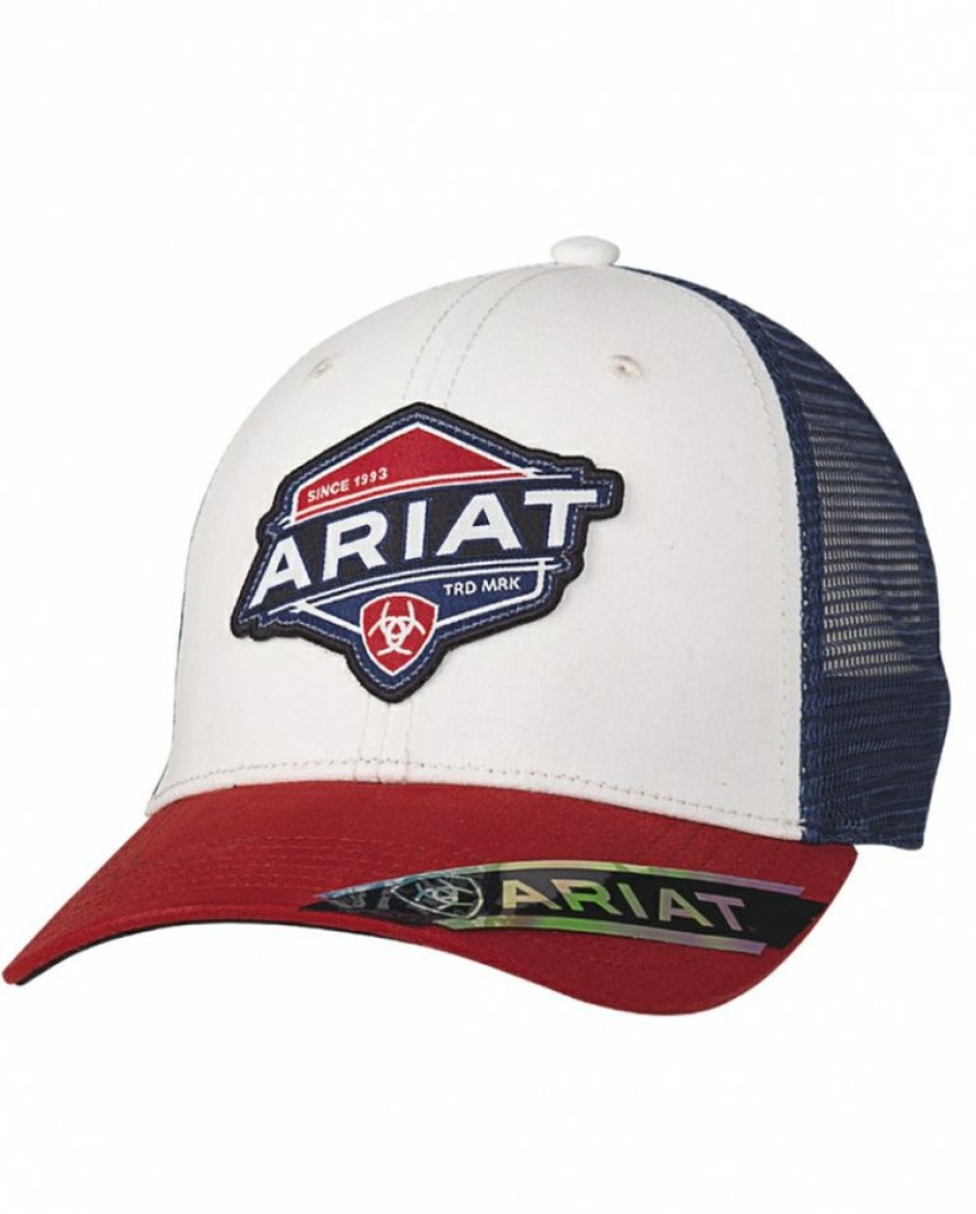 Mens Hats * | Top Sellers Ariat Men'S Logo Mesh Back Cap