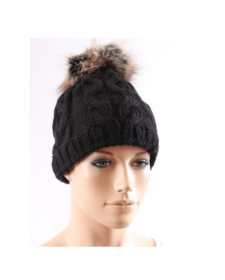 Ladies Hats * | Excellent Quality Just 1 Time Ladies' Vhi Faux Fur Pom Beanie