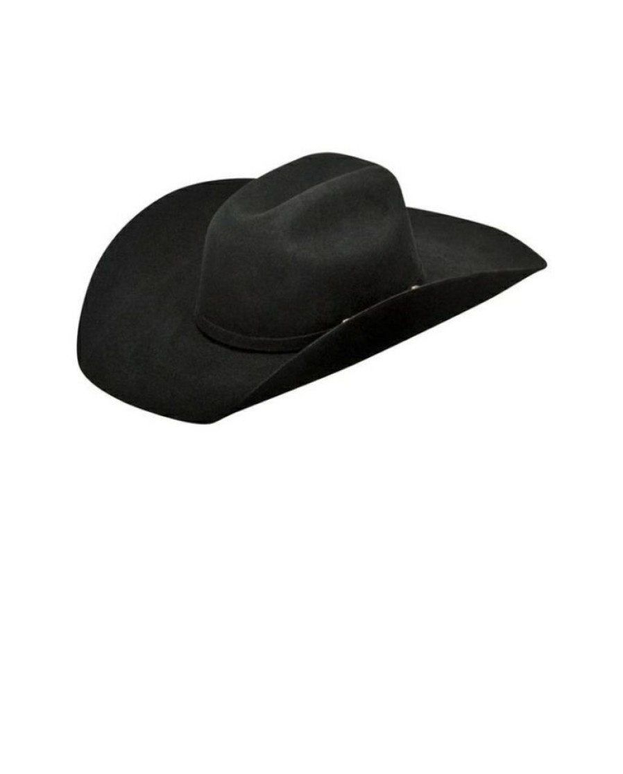 Kids Hats * | Premium Ariat Kids' Felt Black Hat 4 Crown