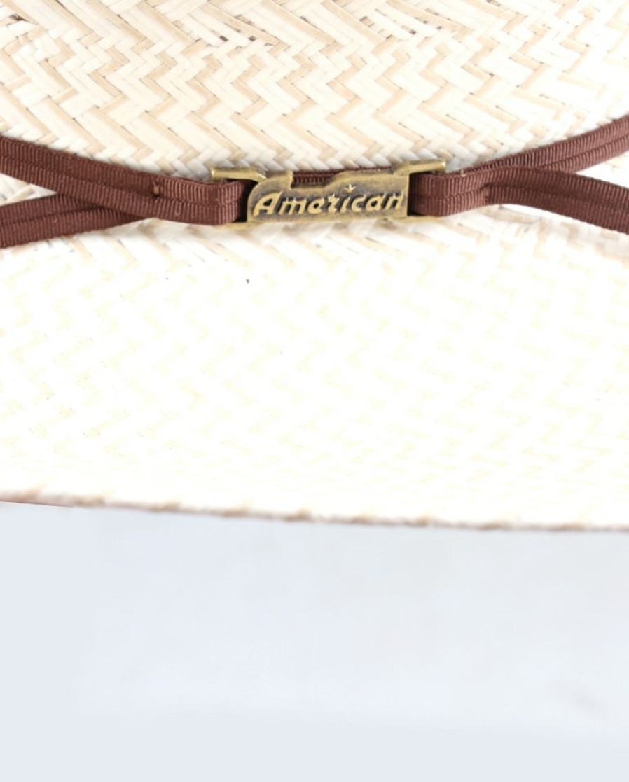 Mens Hats * | Premium American Hat Company Two Tone Straw Hat