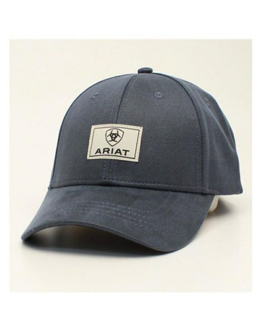 Mens Hats * | Special Offers Ariat Men'S Logo Canvas Adjustable Cap