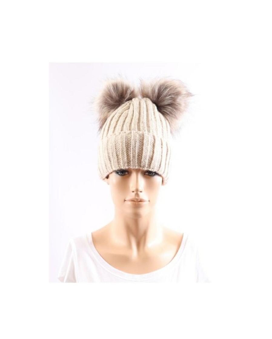 Ladies Hats * | Discount Online Just 1 Time Ladies' Vhi Double Pom Beanie