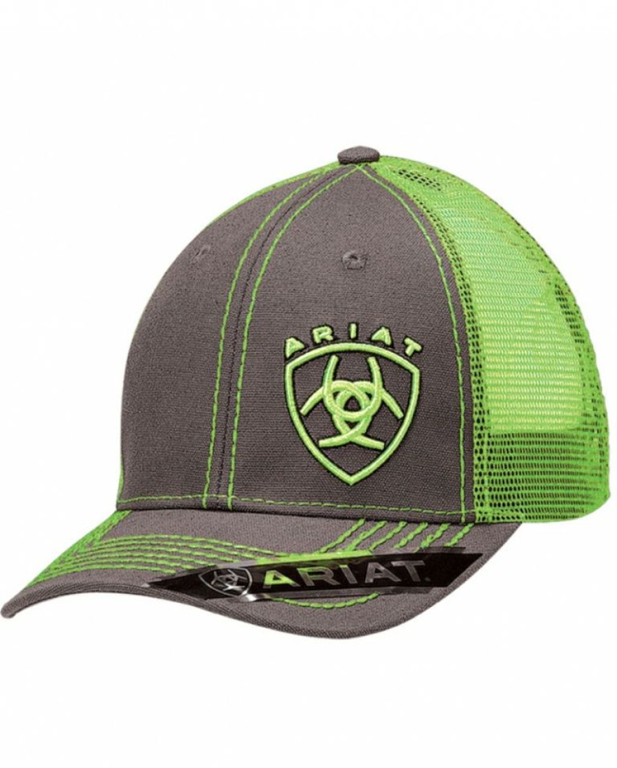 Mens Hats * | Best Price Ariat Men'S Logo Mesh Back Cap