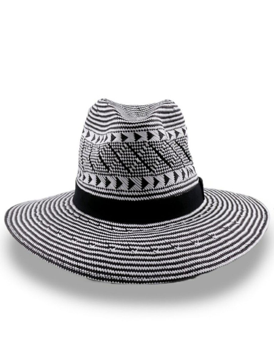 Mens Hats * | Discount Online Twister Raffia Hat Black And White