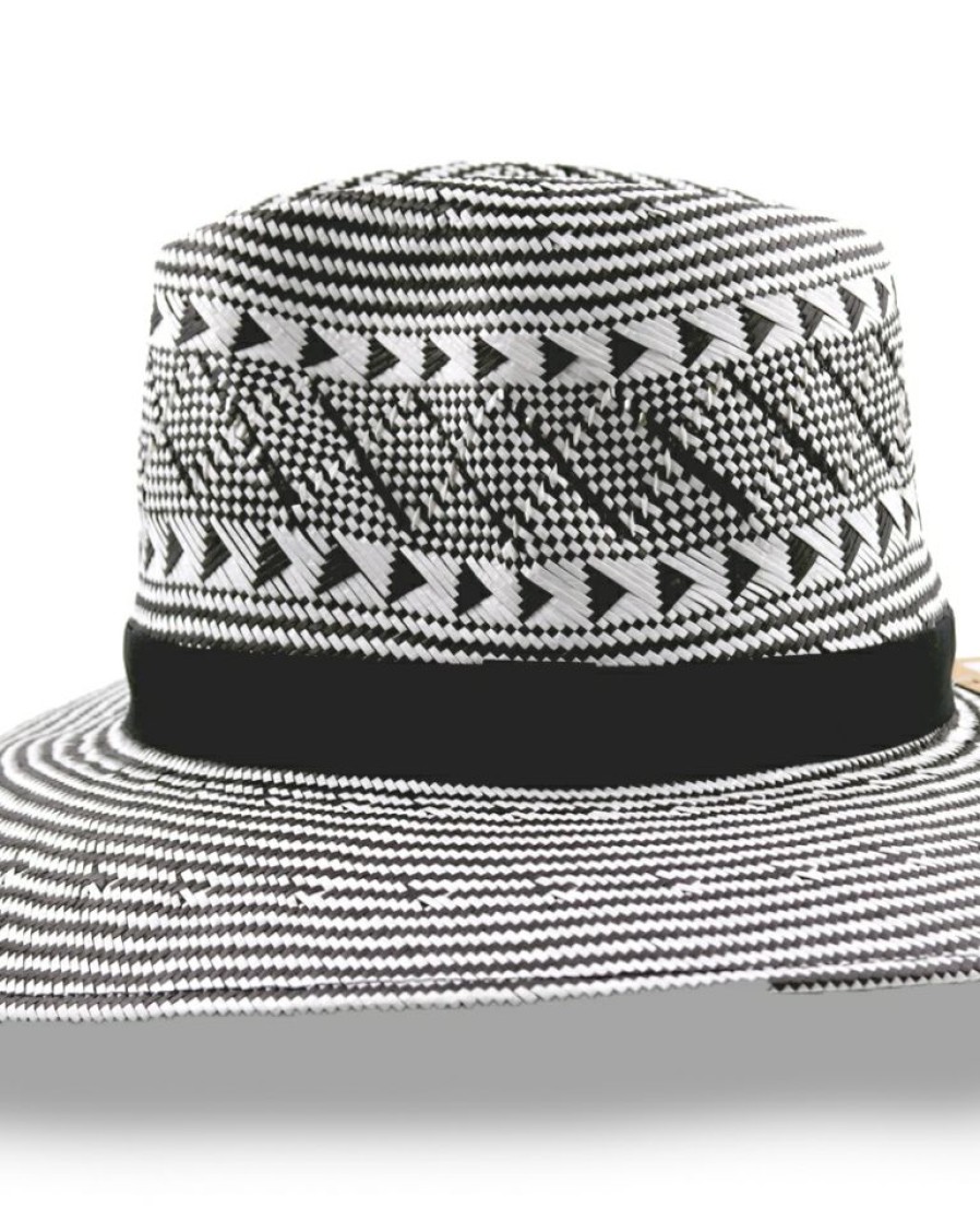 Mens Hats * | Discount Online Twister Raffia Hat Black And White