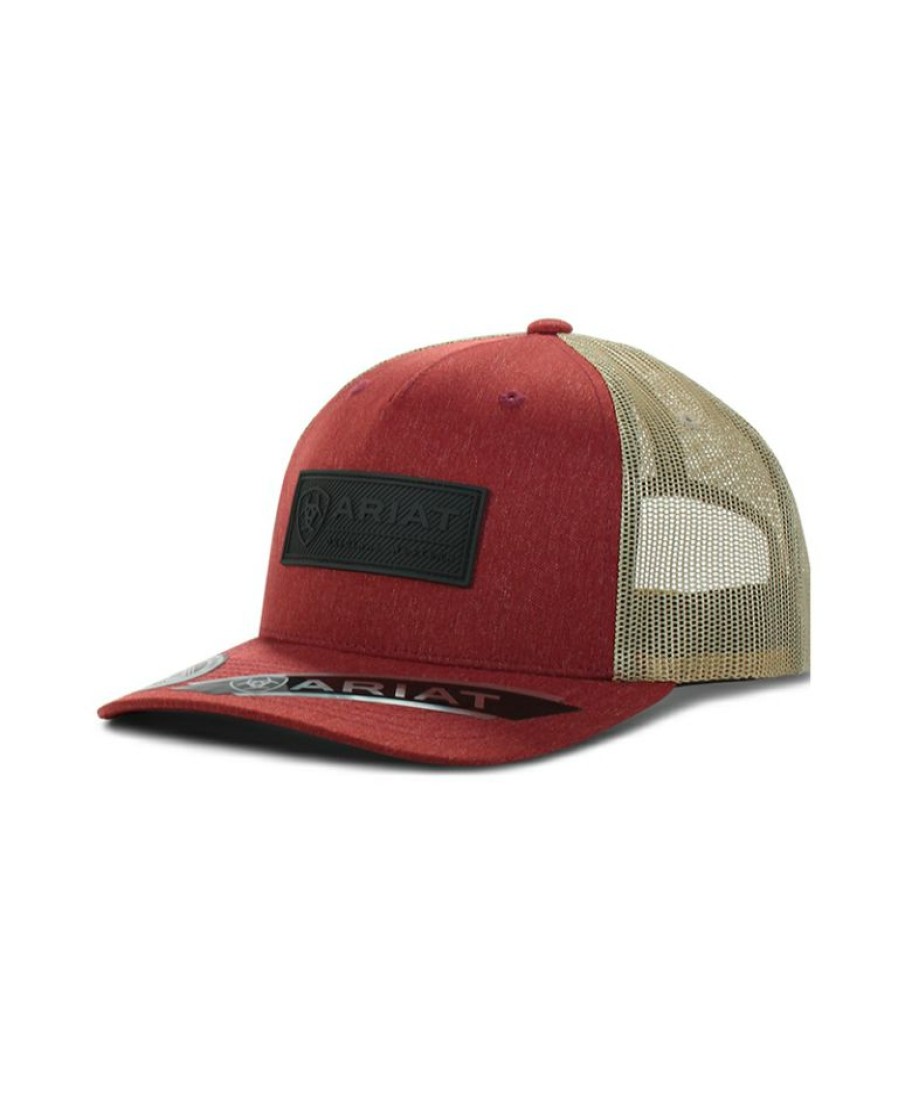 Mens Hats * | Hot Selling Ariat Snap Back Mesh Logo Cap