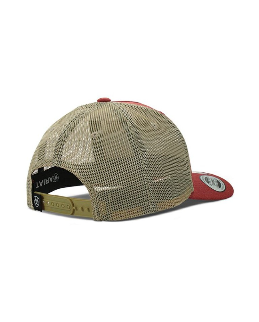 Mens Hats * | Hot Selling Ariat Snap Back Mesh Logo Cap