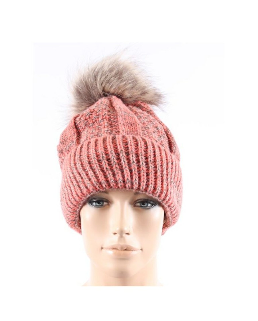 Ladies Hats * | Free Delivery Just 1 Time Ladies' Vhi Faux Fur Pom Beanie