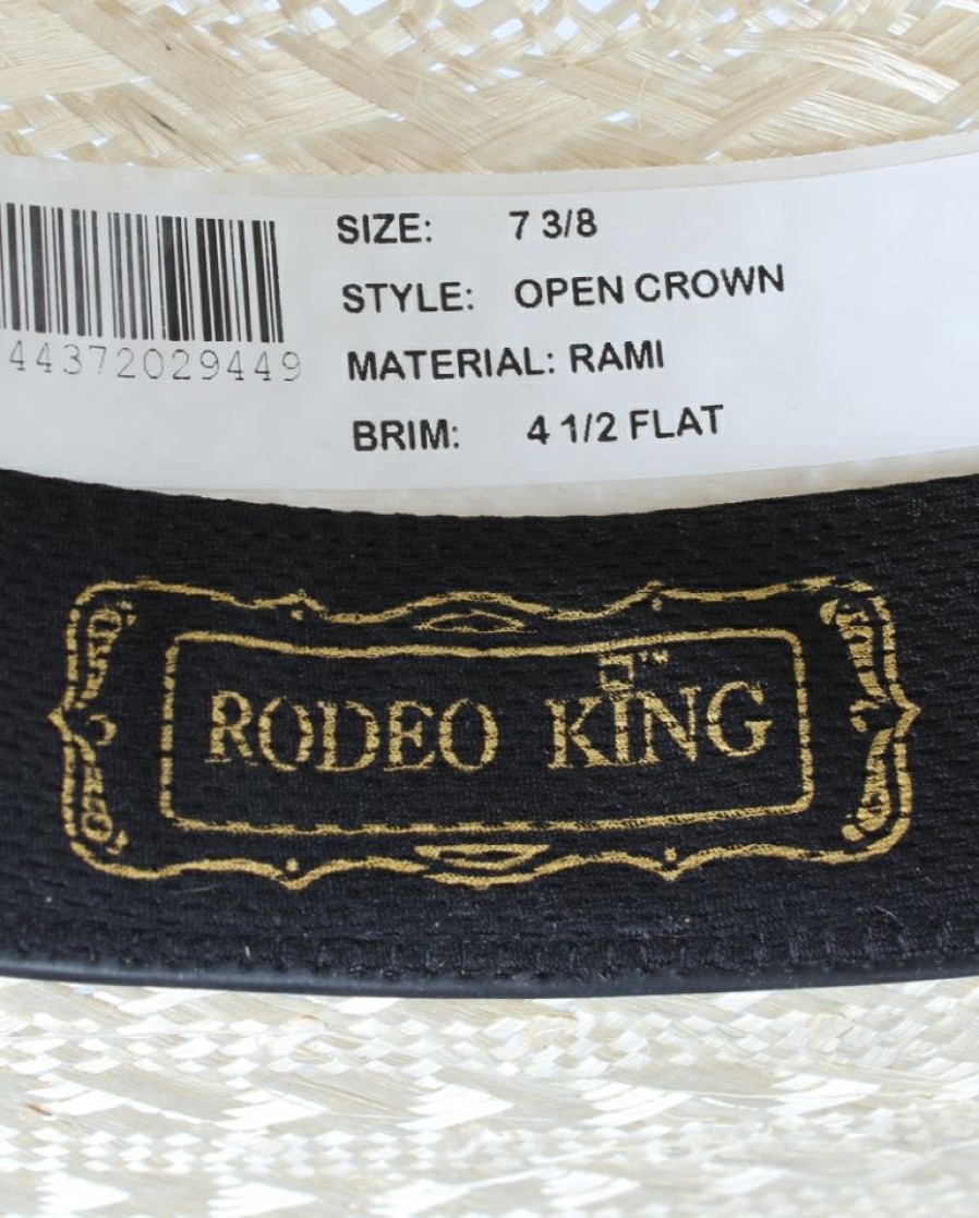 Mens Hats * | Premium Rodeo King Open Crown Rami Straw Hat