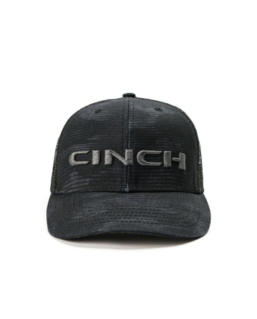 Mens Hats * | Closeout Sale Cinch Men'S Black Trucker Cap