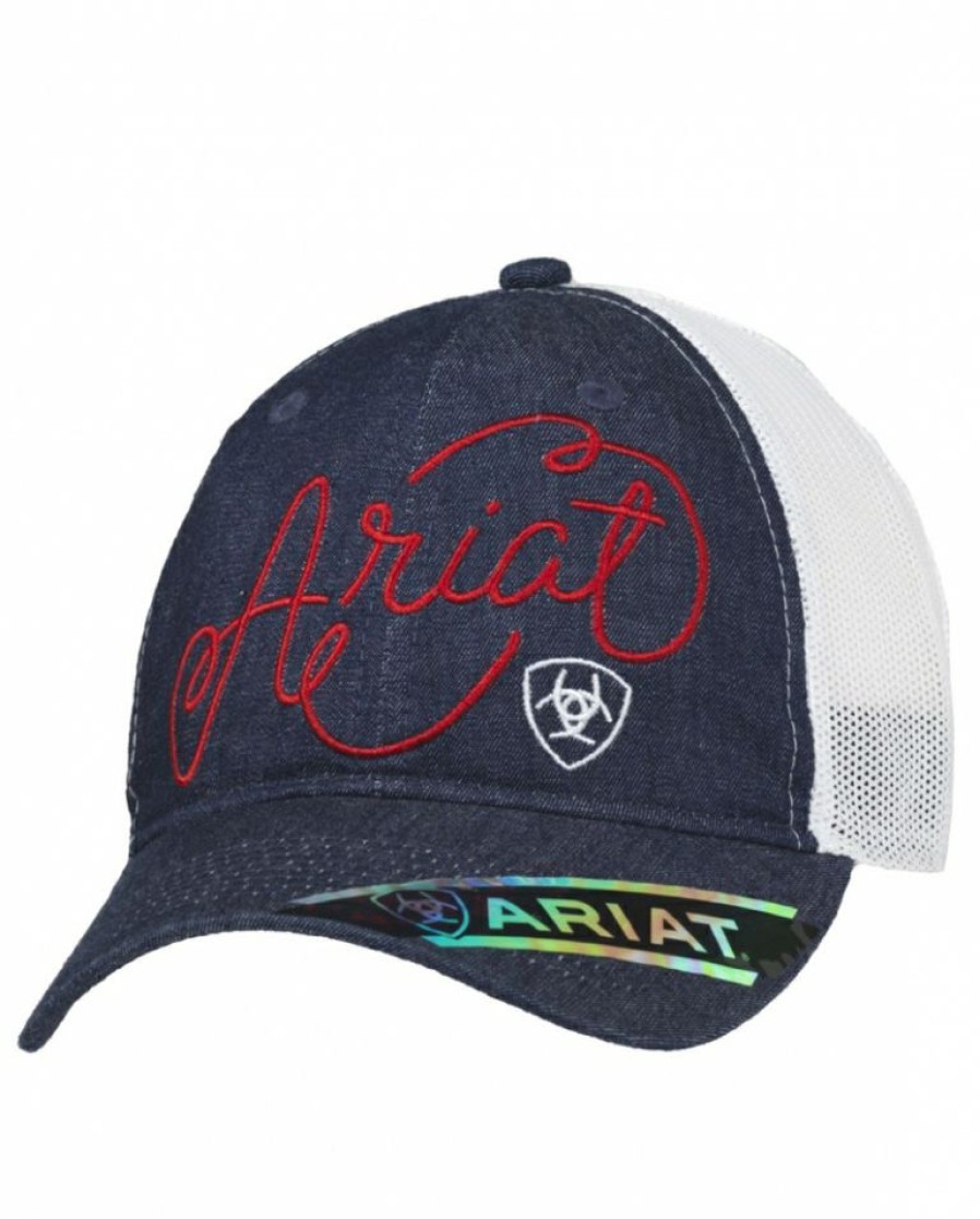 Ladies Hats * | Hot Selling Ariat Ladies' Cursive Logo Cap