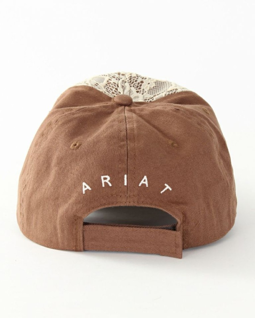 Ladies Hats * | Promotions Ariat Ladies' Brown Lace Velcro Hat