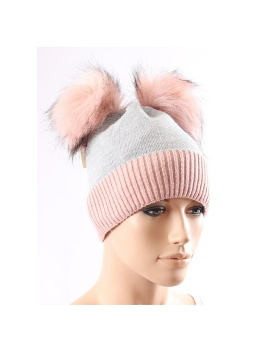 Ladies Hats * | Discounts Just 1 Time Ladies' Vhi Double Pom Beanie