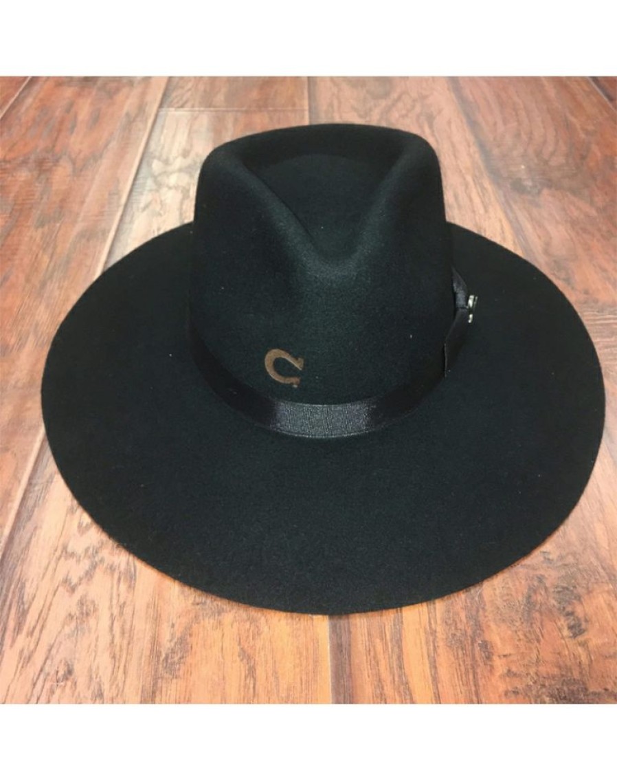 Ladies Hats * | Free Delivery Charlie 1 Horse Ladies' Highway Black Hat