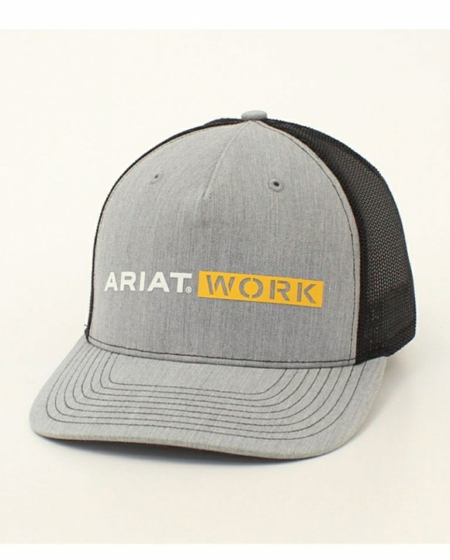 Mens Hats * | Premium Ariat Men'S Work Logo Mesh Back Cap