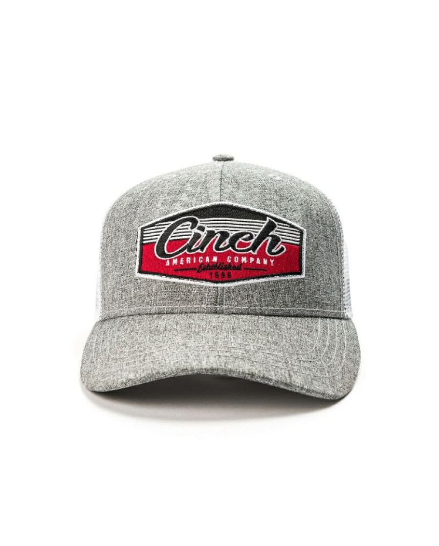 Mens Hats * | Free Delivery Cinch Men'S Grey Trucker Cap