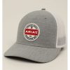 Mens Hats * | Promotions Ariat Men'S Logo Patch Cap Grey