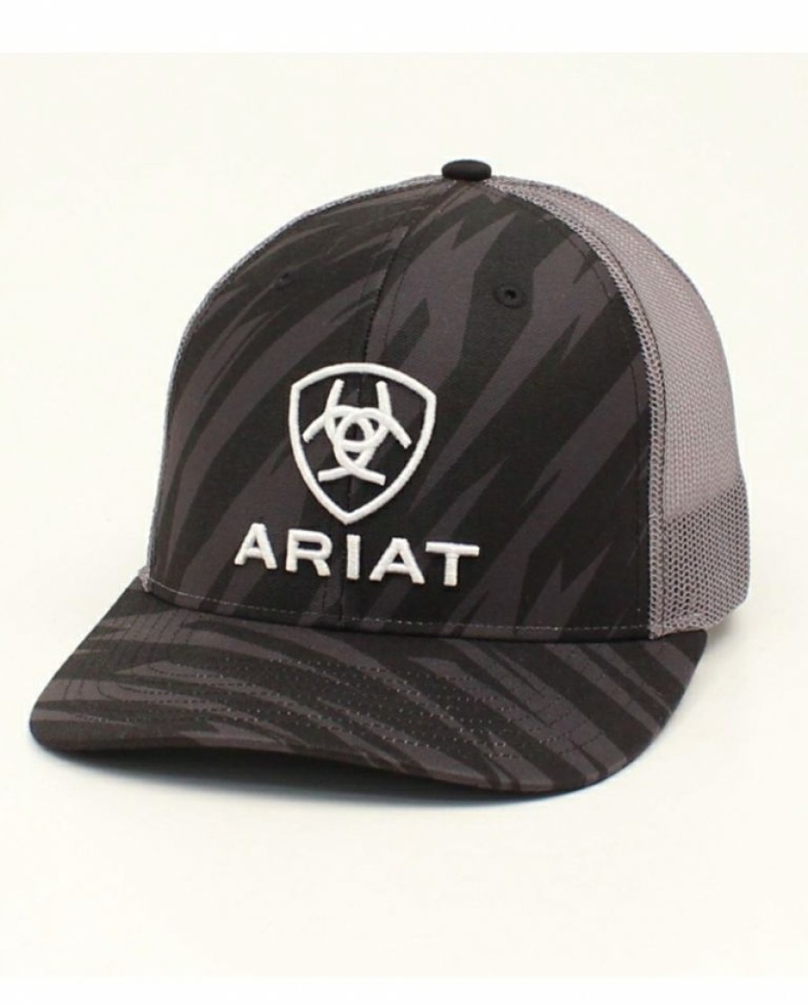 Mens Hats * | Discount Store Ariat Men'S Logo Cap Mesh Zig Zag