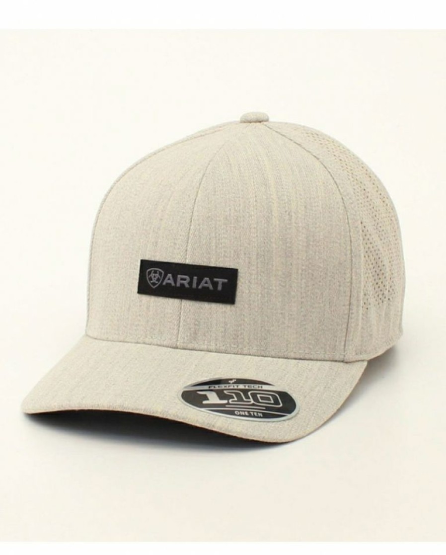 Mens Hats * | Premium Ariat Men'S Logo Cap Snap Grey